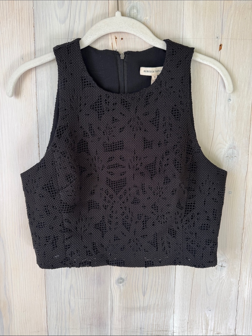 Rebecca Taylor Cropped Eyelet Top Size 4